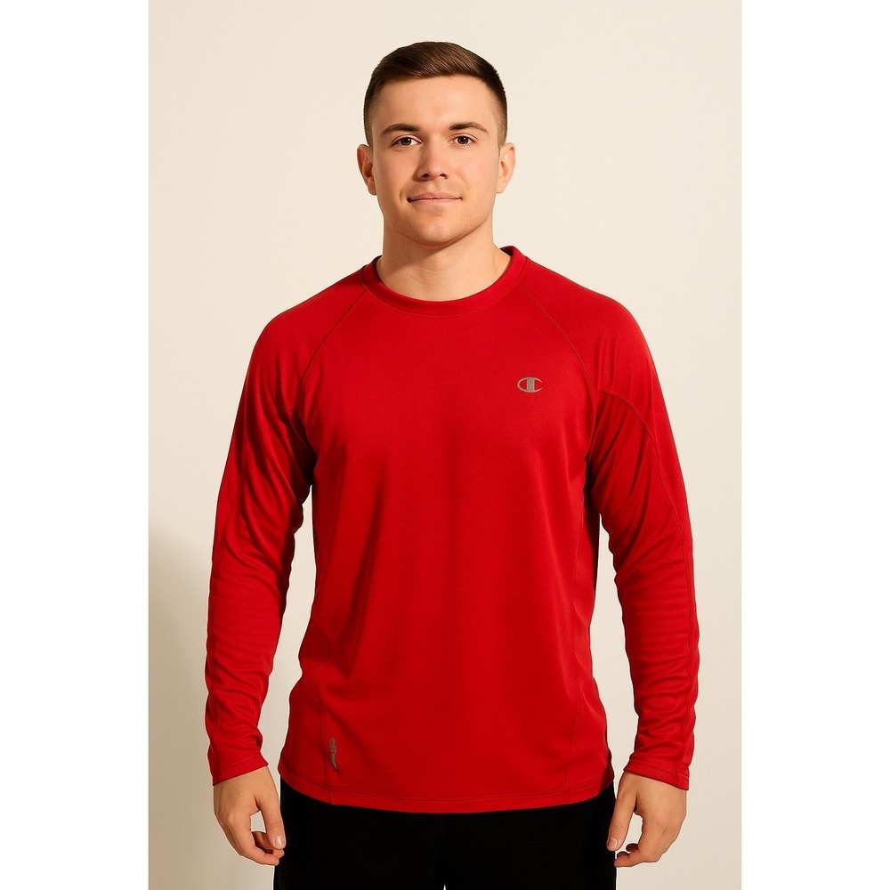 Champion Powertrain Red Long Sleeve Athletic Shirt Men's XL Vapor Technology